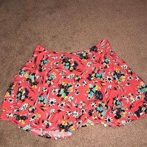 Floral zip up skirt